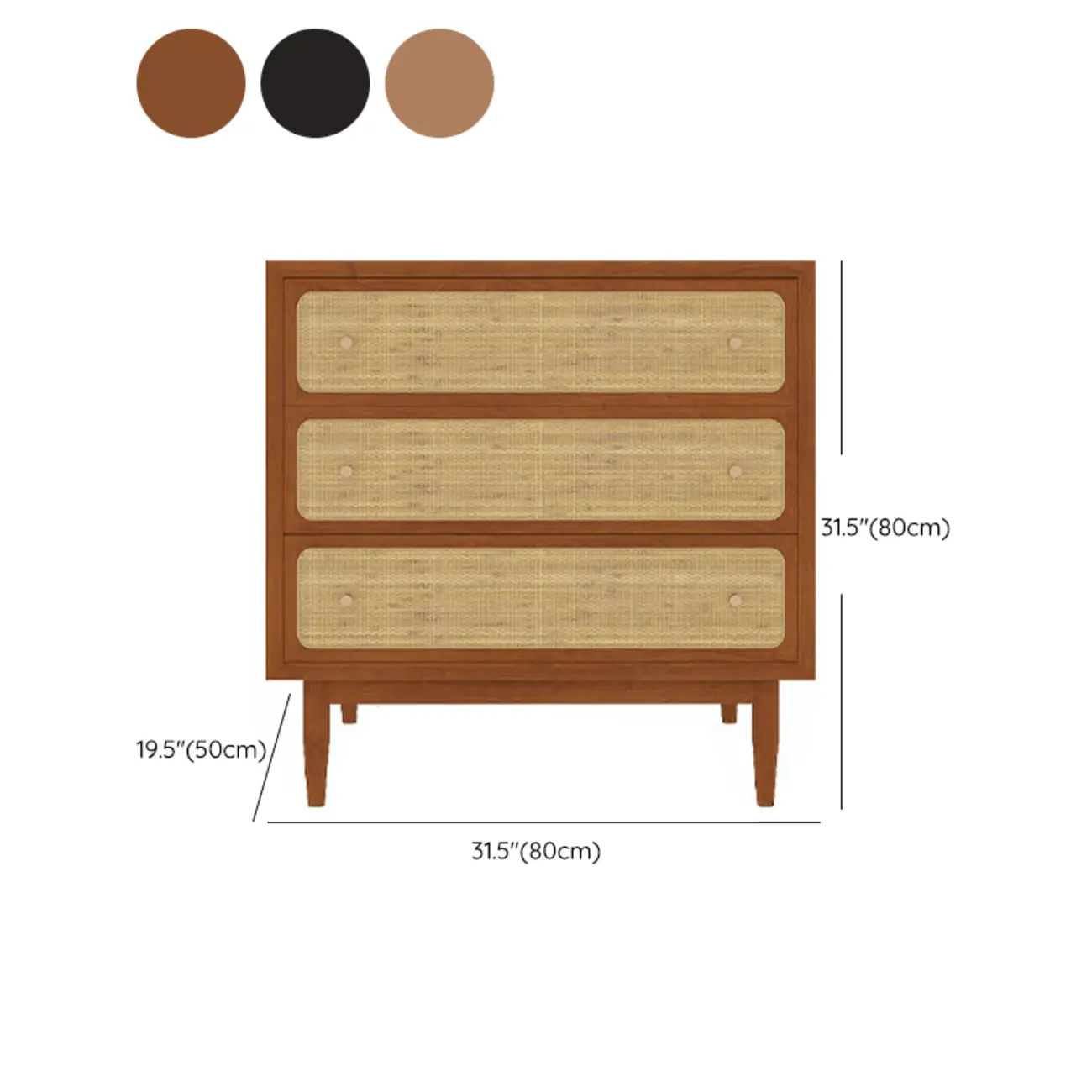 Tropical Wooden Dresser with Drawers and Gold Handles for Home #size