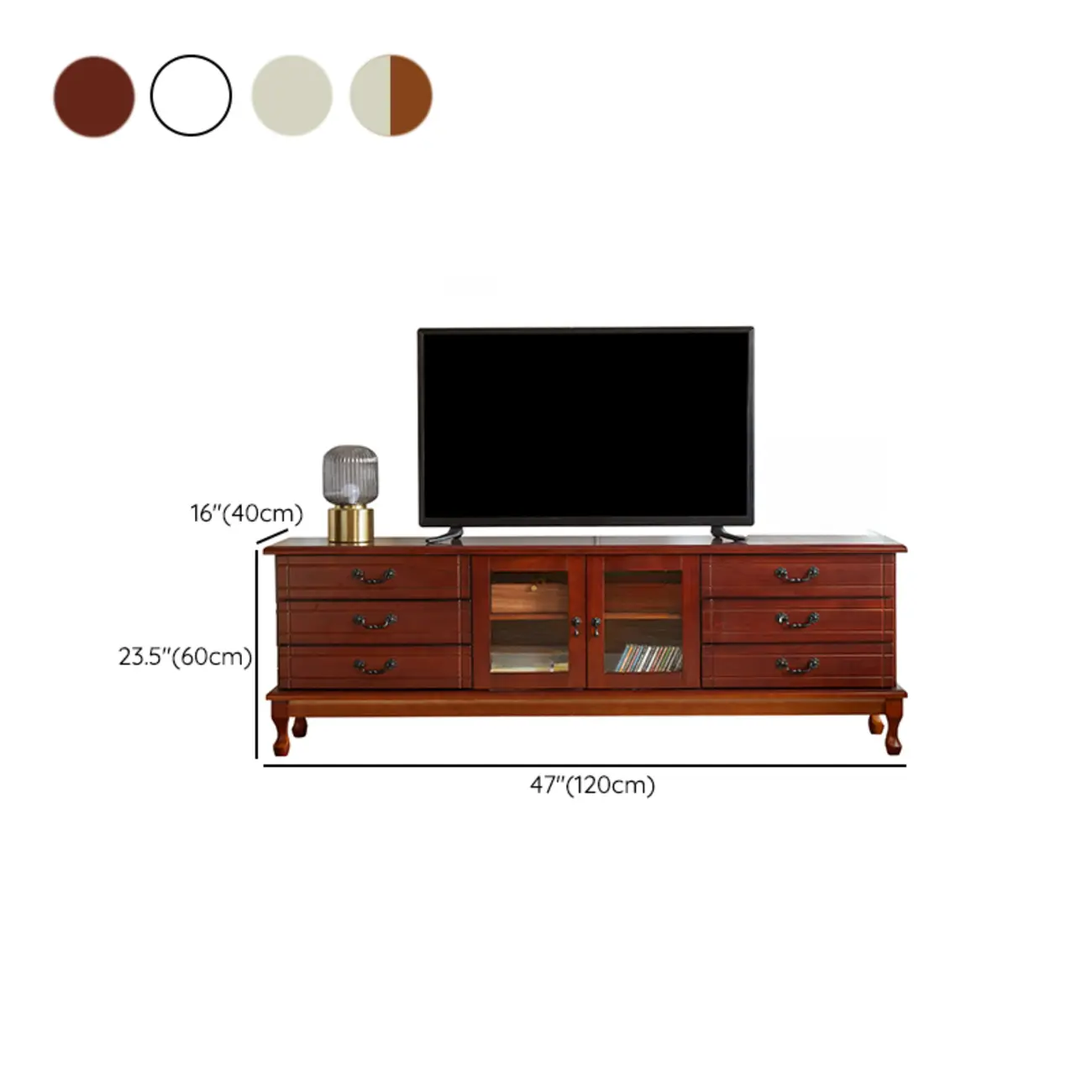 Modern Wooden TV Stand with 6-Drawers Storage for Living Room #size