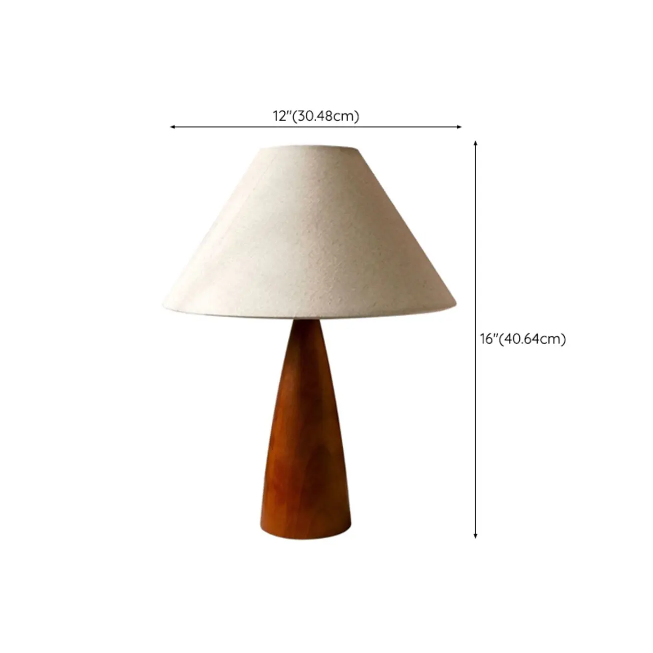 Trendy Walnut Wood Table Lamp Plug-In Electric for Bedroom #size