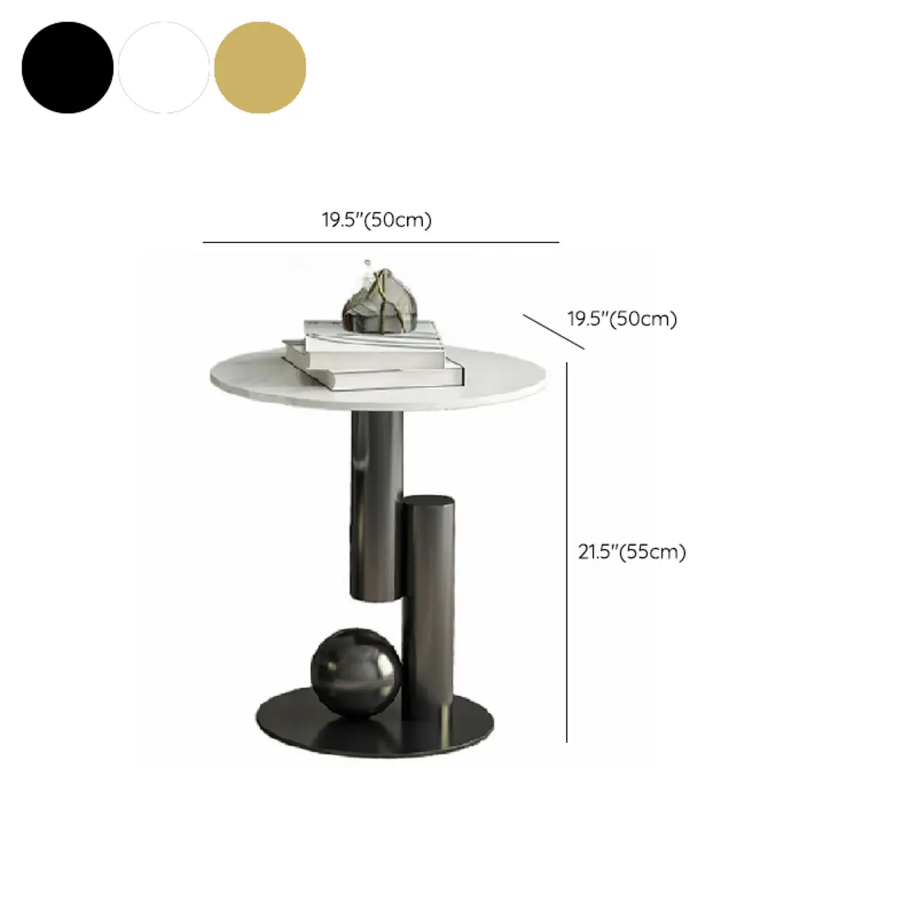 Modern Light Luxury White Oval Coffee Table with Metal Base #size