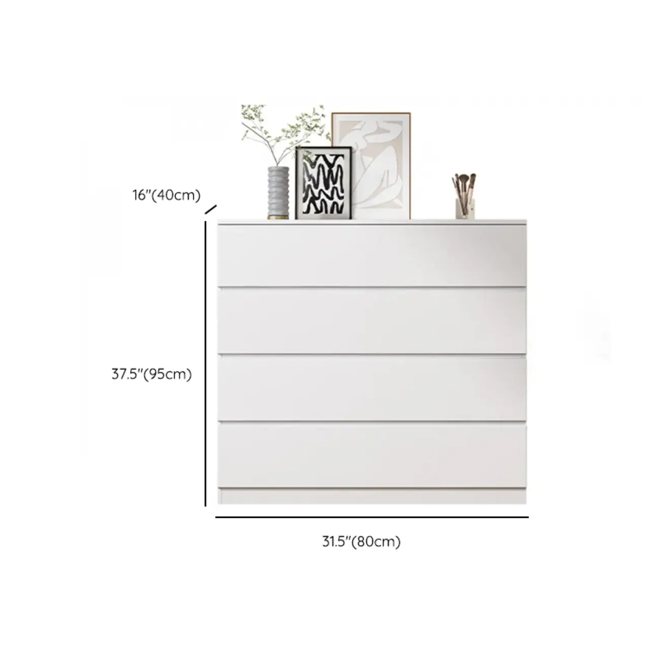 Minimalist Wooden Double Dresser Chest for Bedroom #size