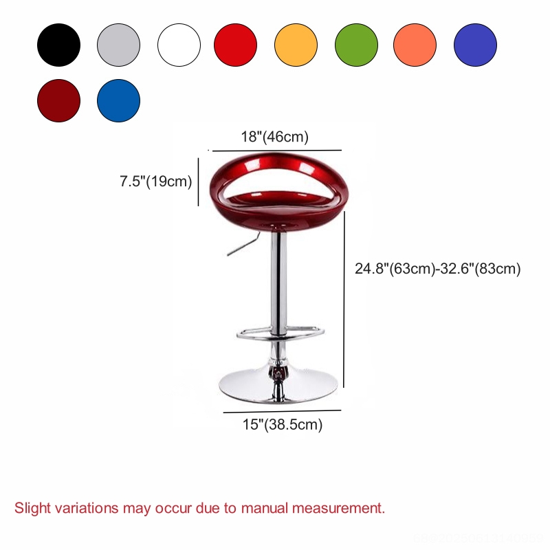 Swivel Adjustable Height Bucket Low Back Bar Stool #size