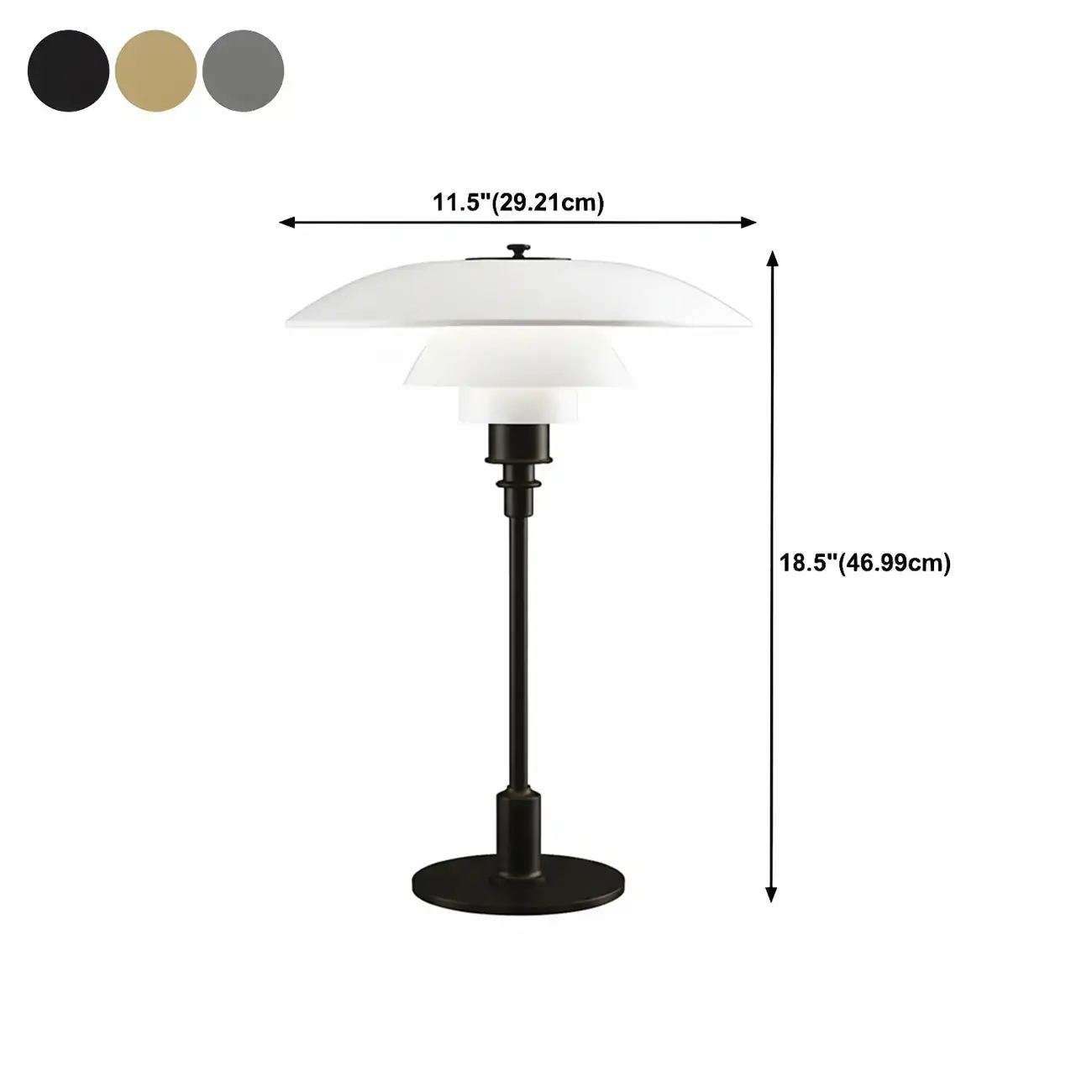 Post-Modern Tiered LED Table Lamp with Built-In Power #size