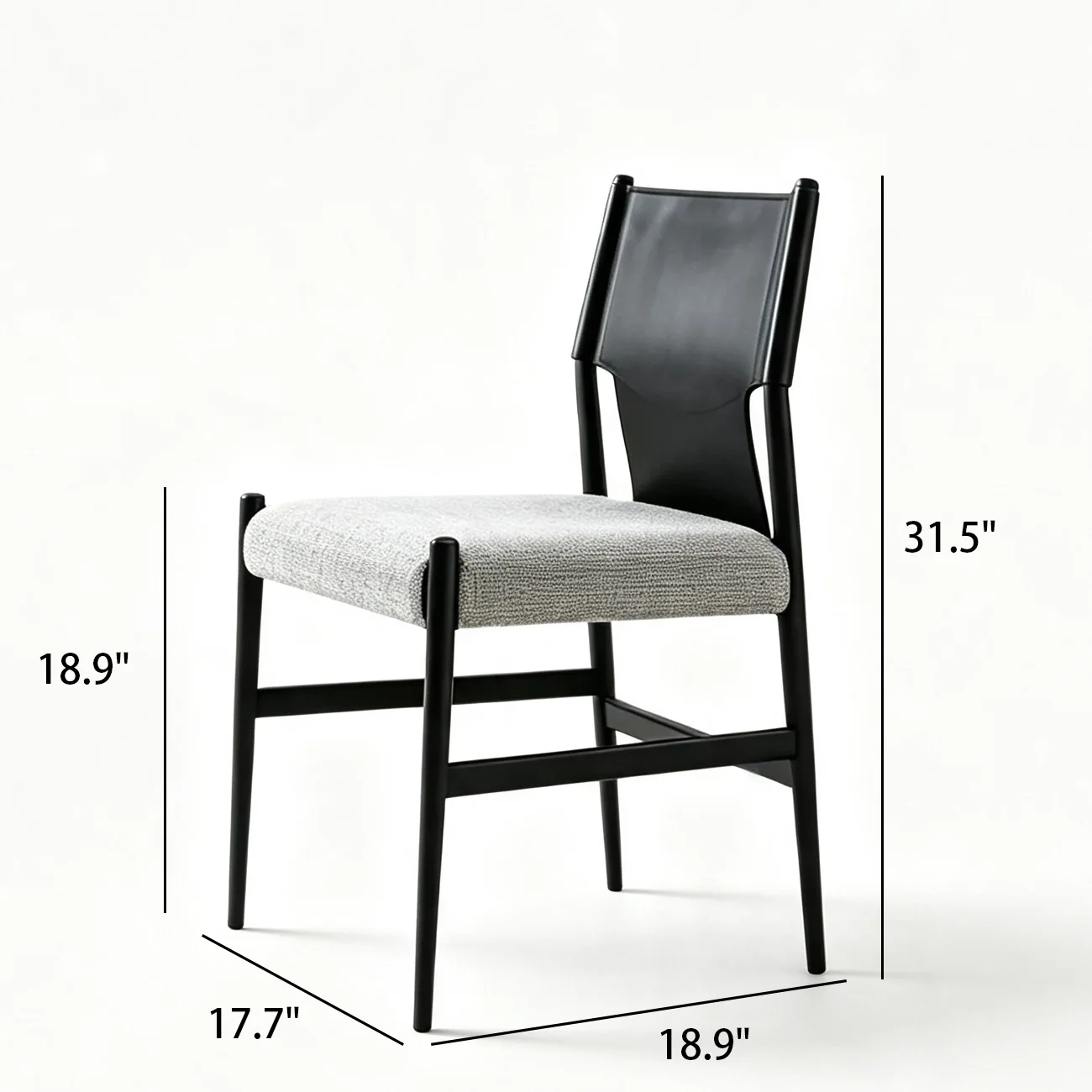 Modern Metal Frame Upholstered Dining Chairs Set of 2 #size