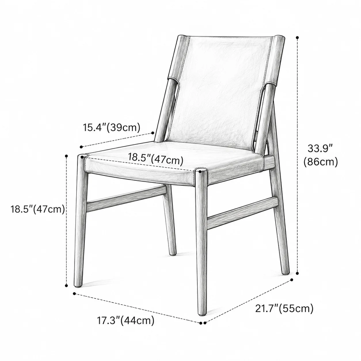 Mid-century Modern Faux Leather Dining Chairs Carbon Steel Frame Set of 2 Image - 21 #size