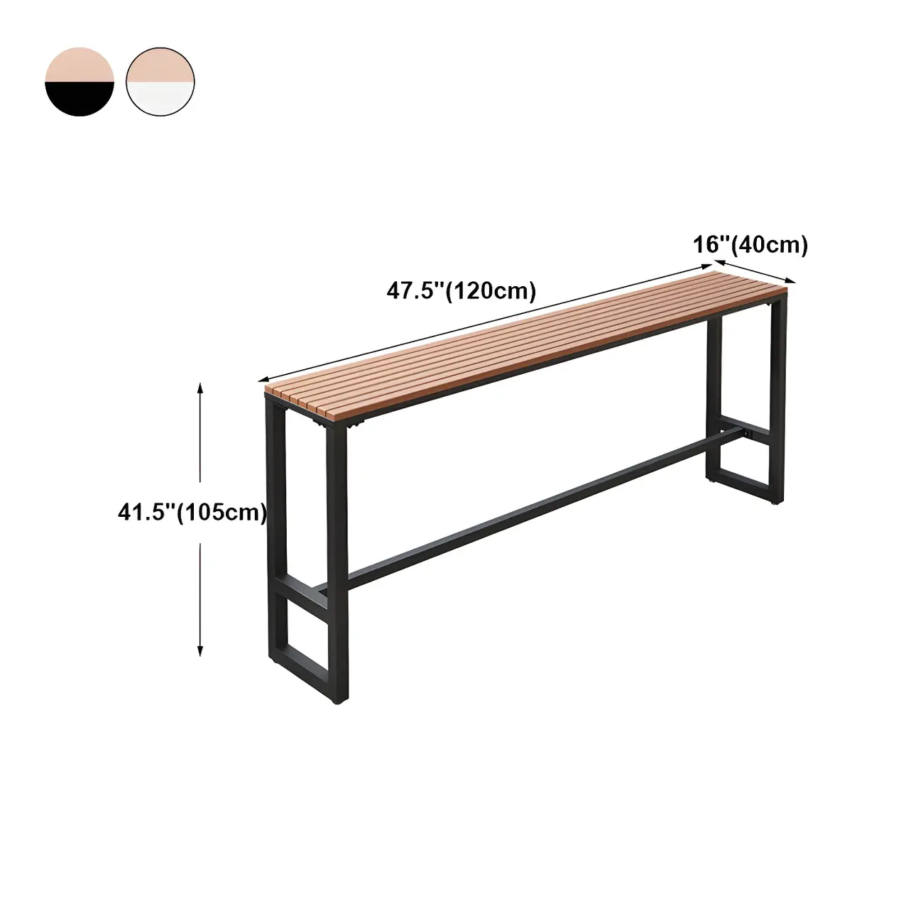 Modern White Wooden Slatted Outdoor Bar Tables for Patio #size