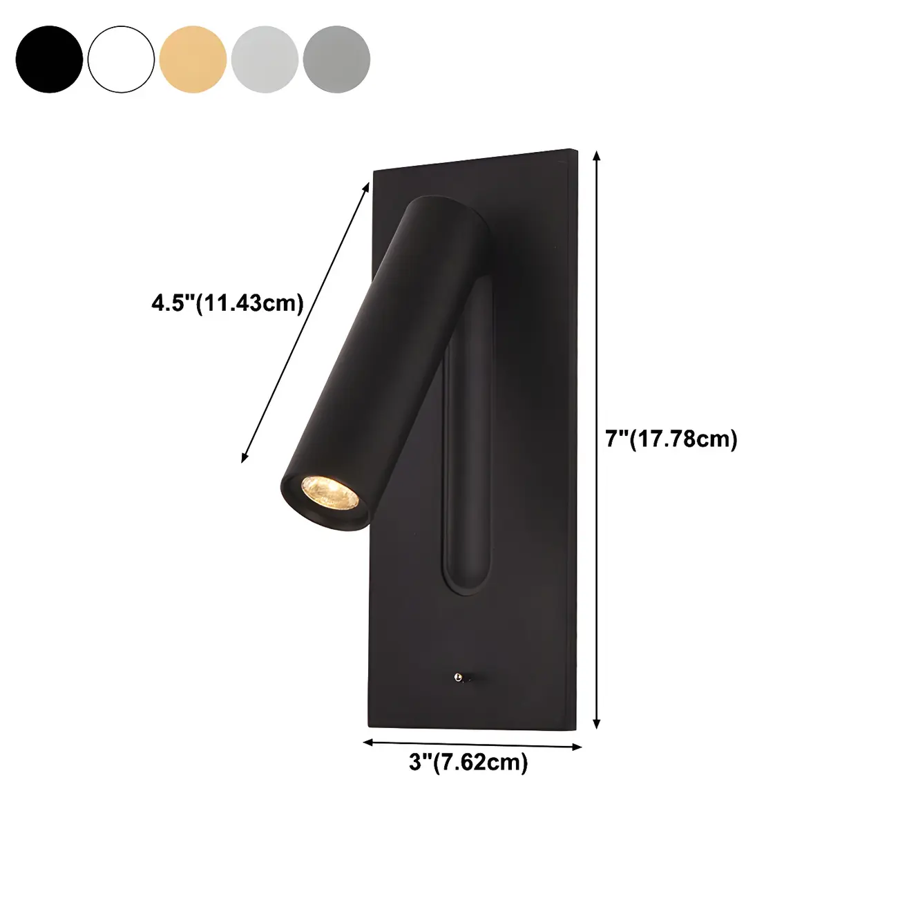 Modern Rotatable Metal Bedside LED Reading Wall Sconce #size