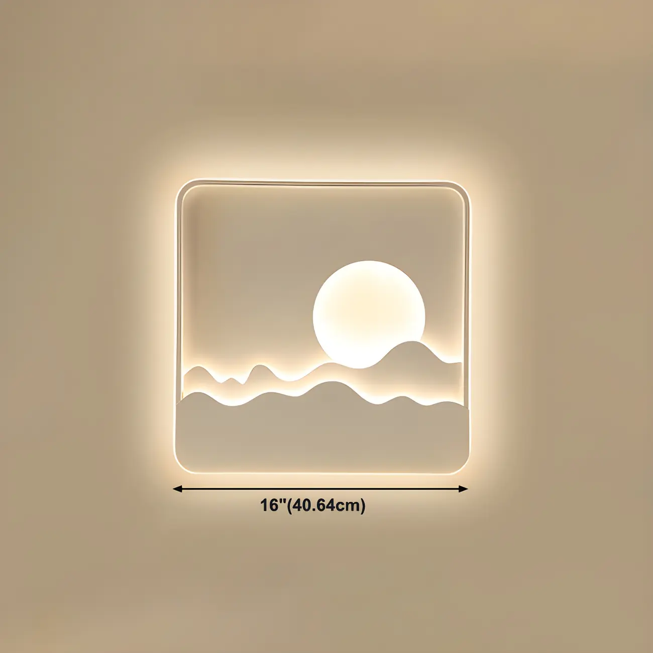 Modern Geometric Metal Wall Light with LED Illumination #size