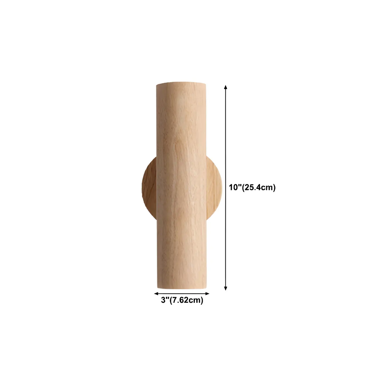 Nordic Cylinder Wood Up Down LED Wall Sconce #size