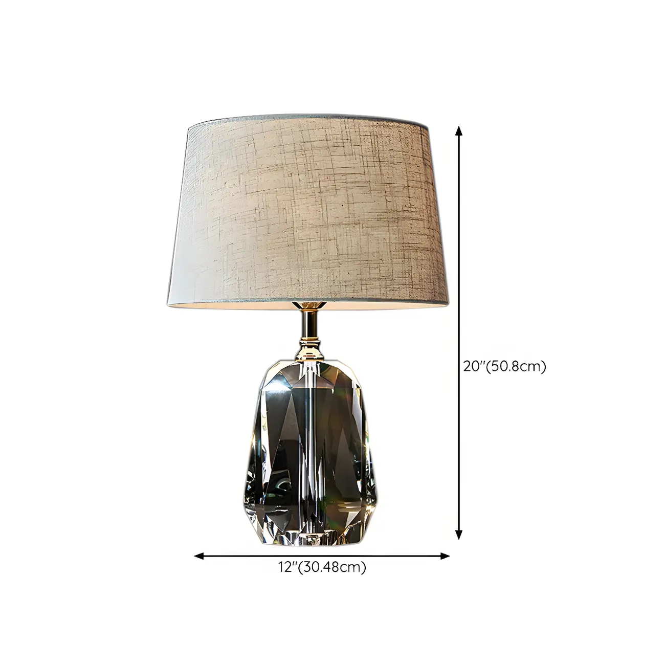 Luxury Crystal Base LED Fabric Table Lamp for Residential Use #size