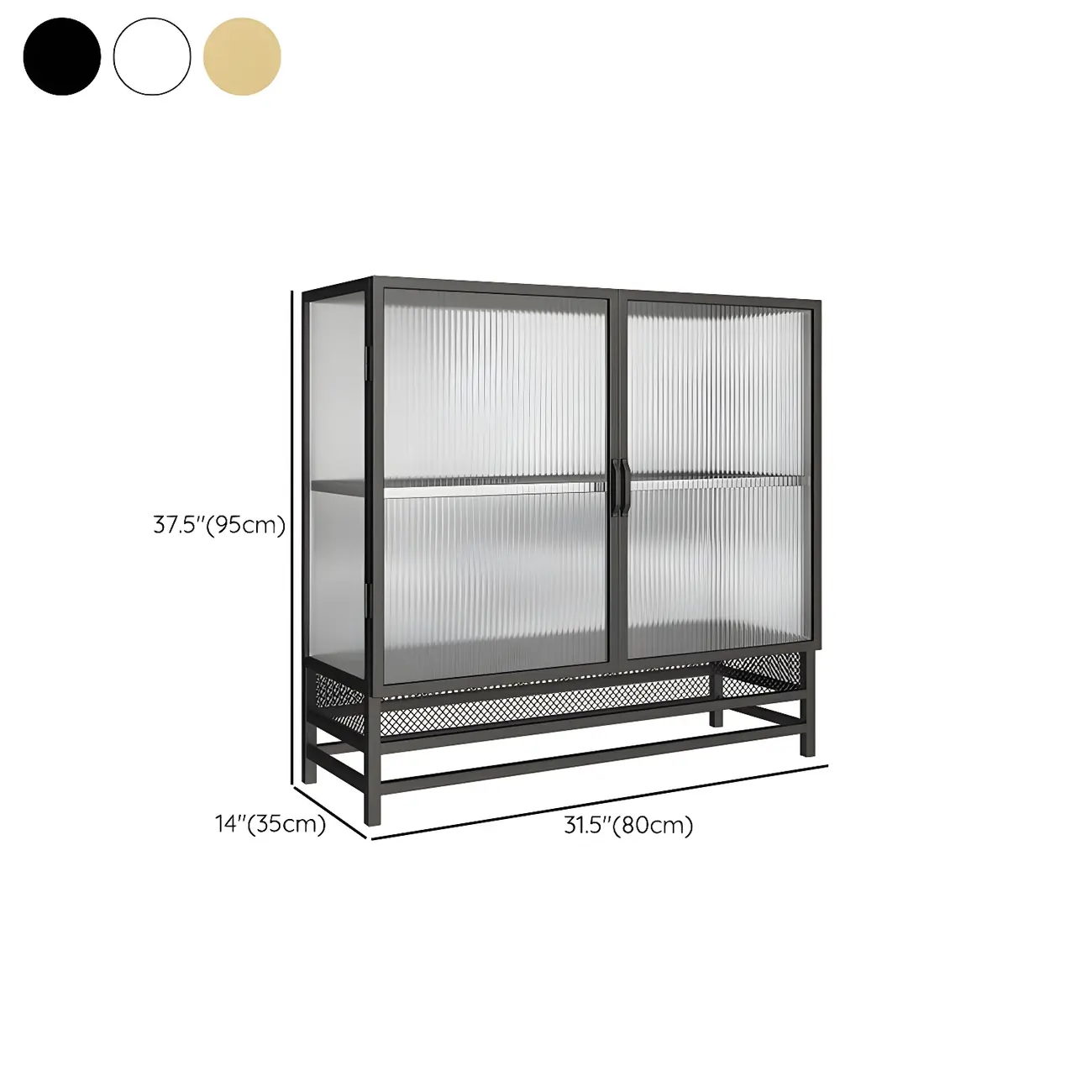 Modern Metal Display Cabinet with Glass Doors for Living Room Image - 22 | homeyfad