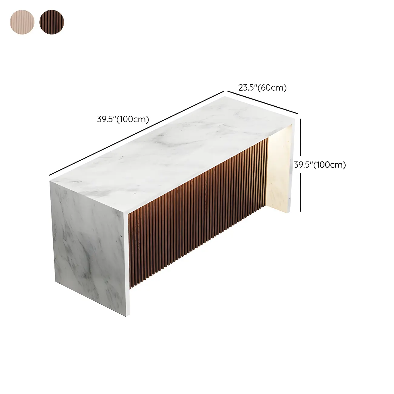 Modern LED White Marble Counter Height Bar Table #size