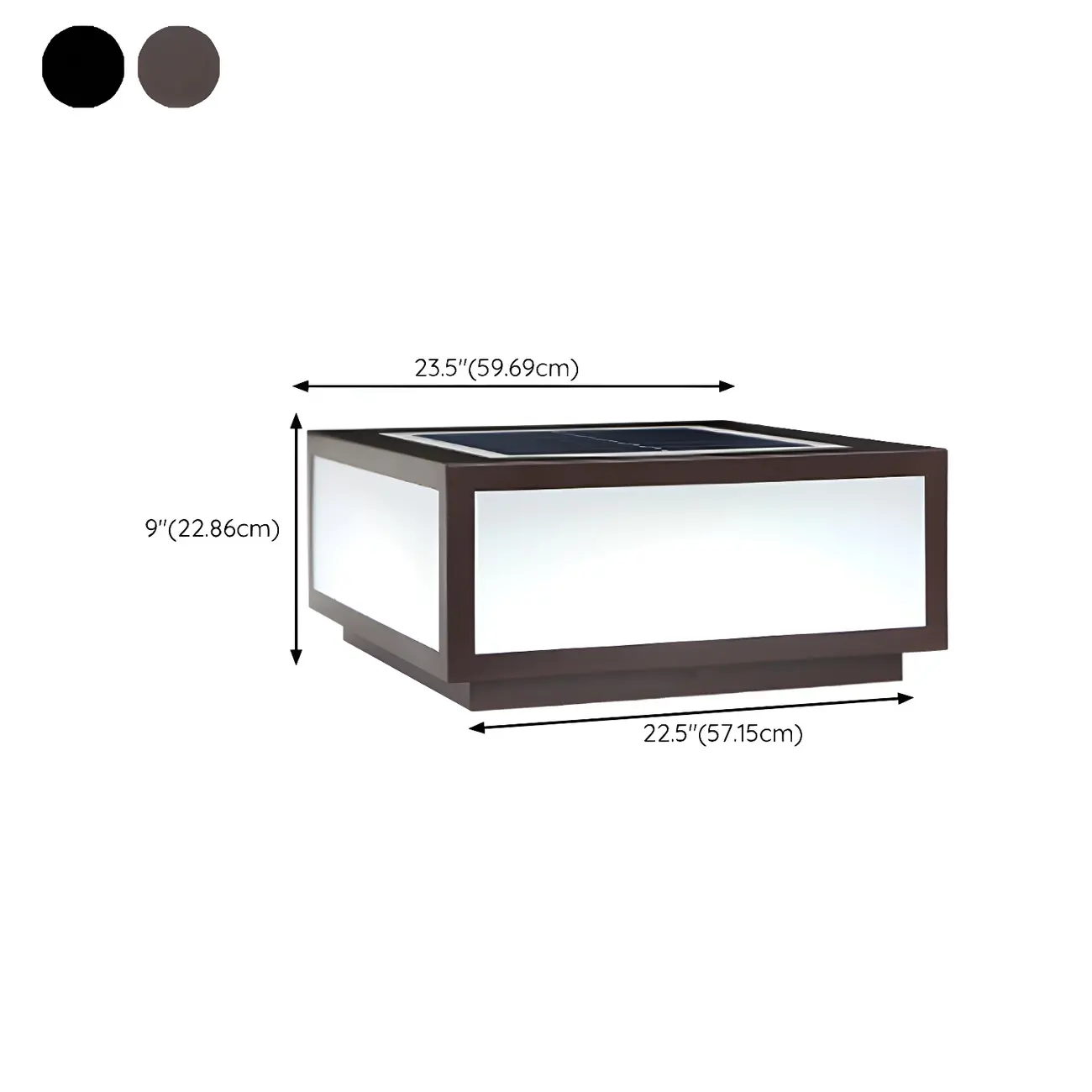 Solar Simple Metal Cubic Post Cap Light #size
