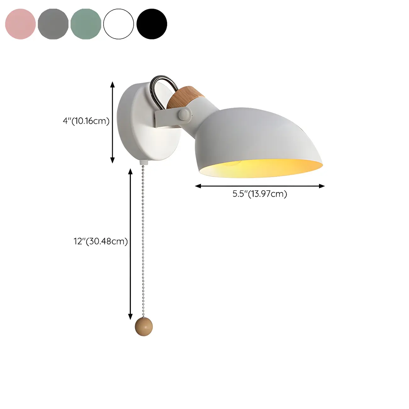 Minimalist Metal Adjustable Vanity Light with Pull Chain for Home #size