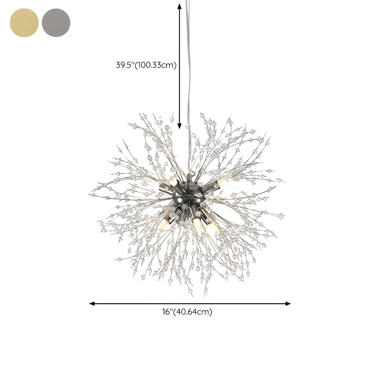 Adjustable Modern Gold Crystal Explosion Sputnik Chandelier #size
