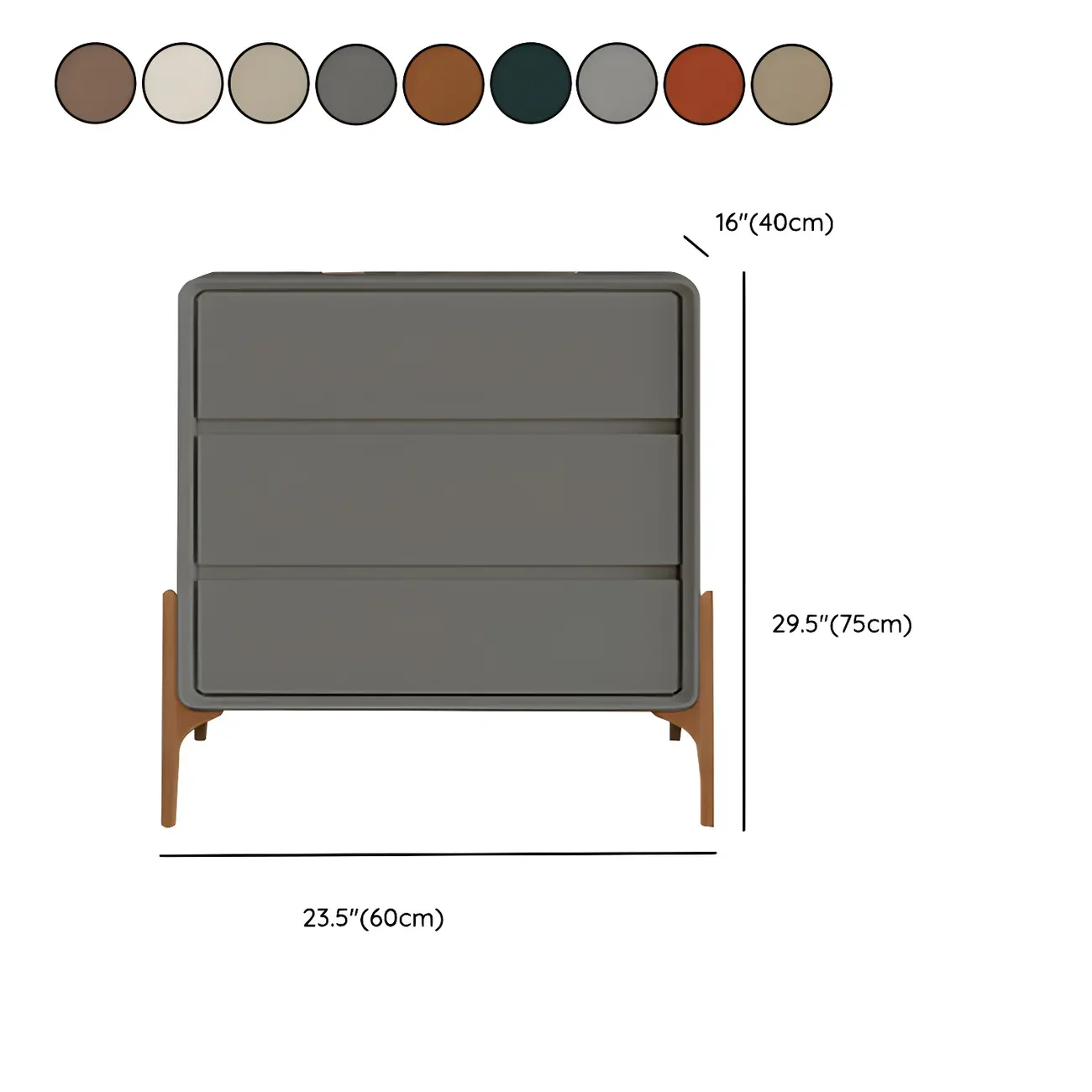 Modern Vertical Solid Wood Soft-Close Storage Chest #size