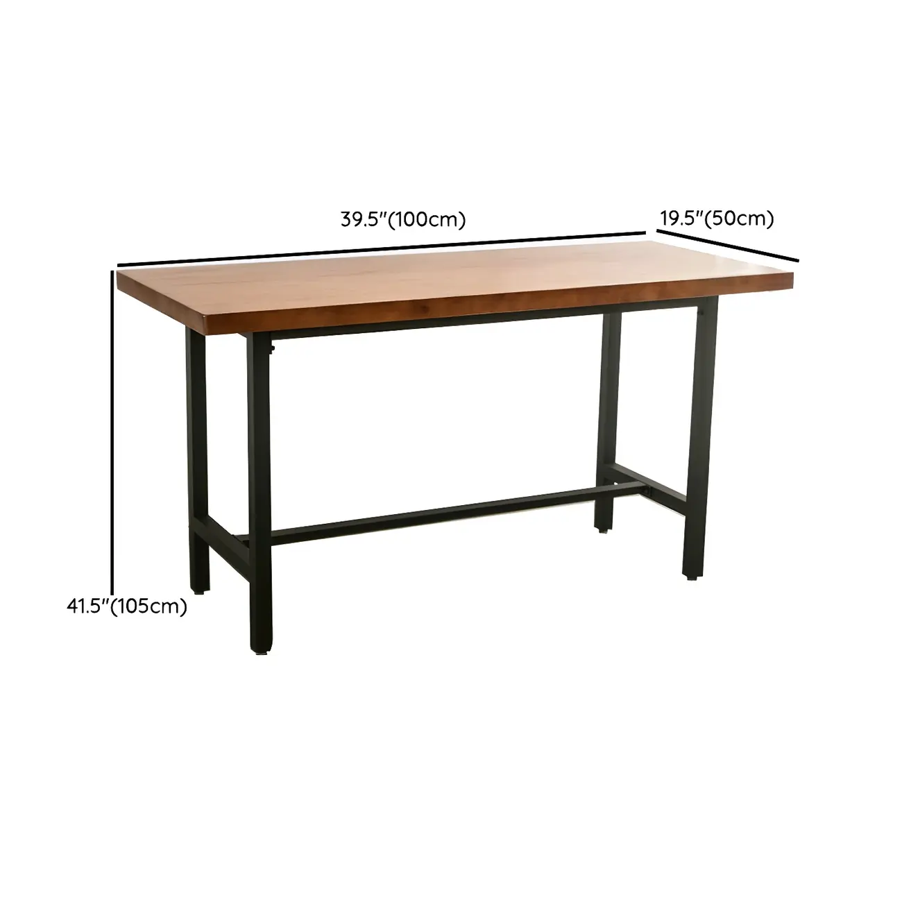Pine Wood Industrial Trestle Base Bar Table for Kitchen #size