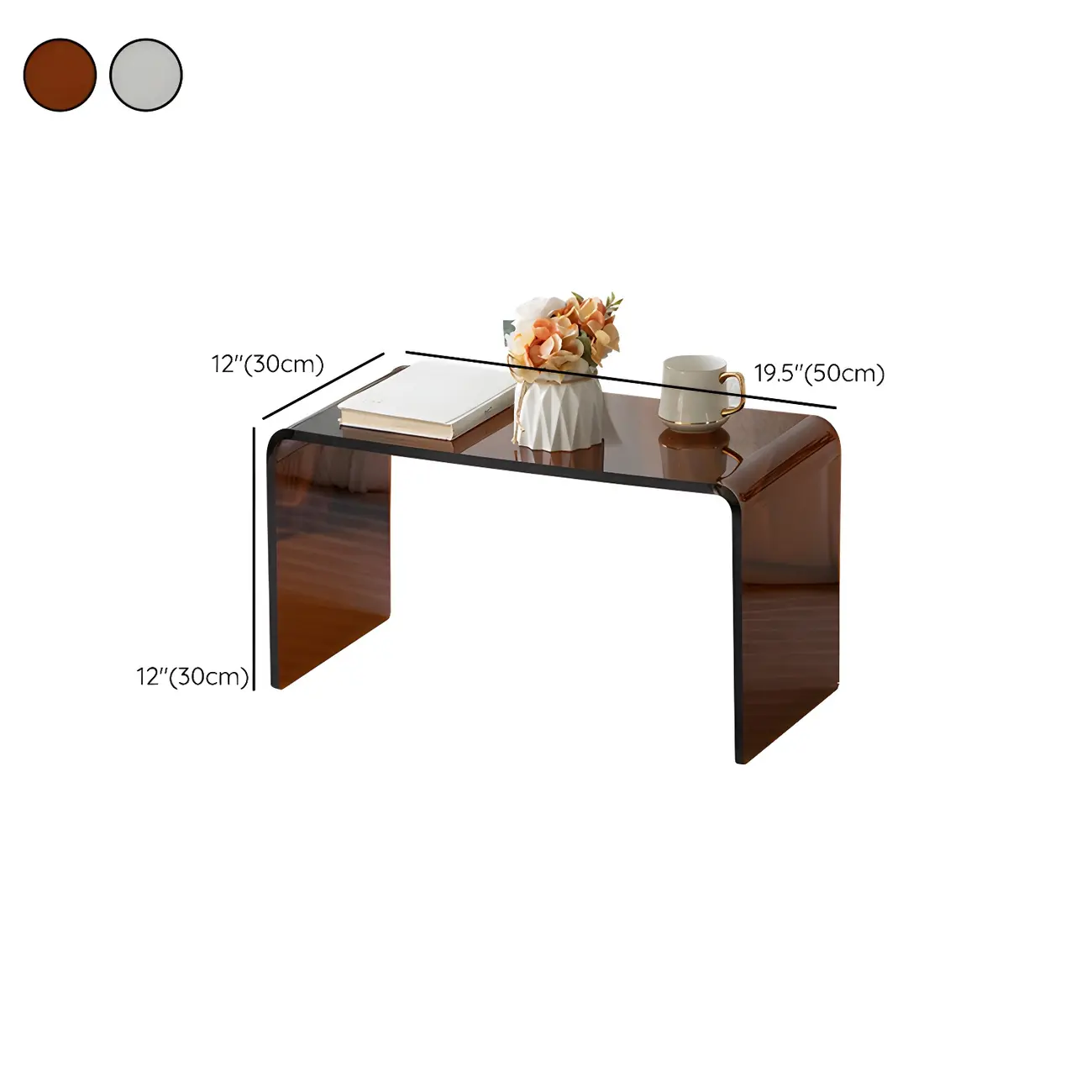 Simple Modern Acrylic Rectangular Coffee Table #size
