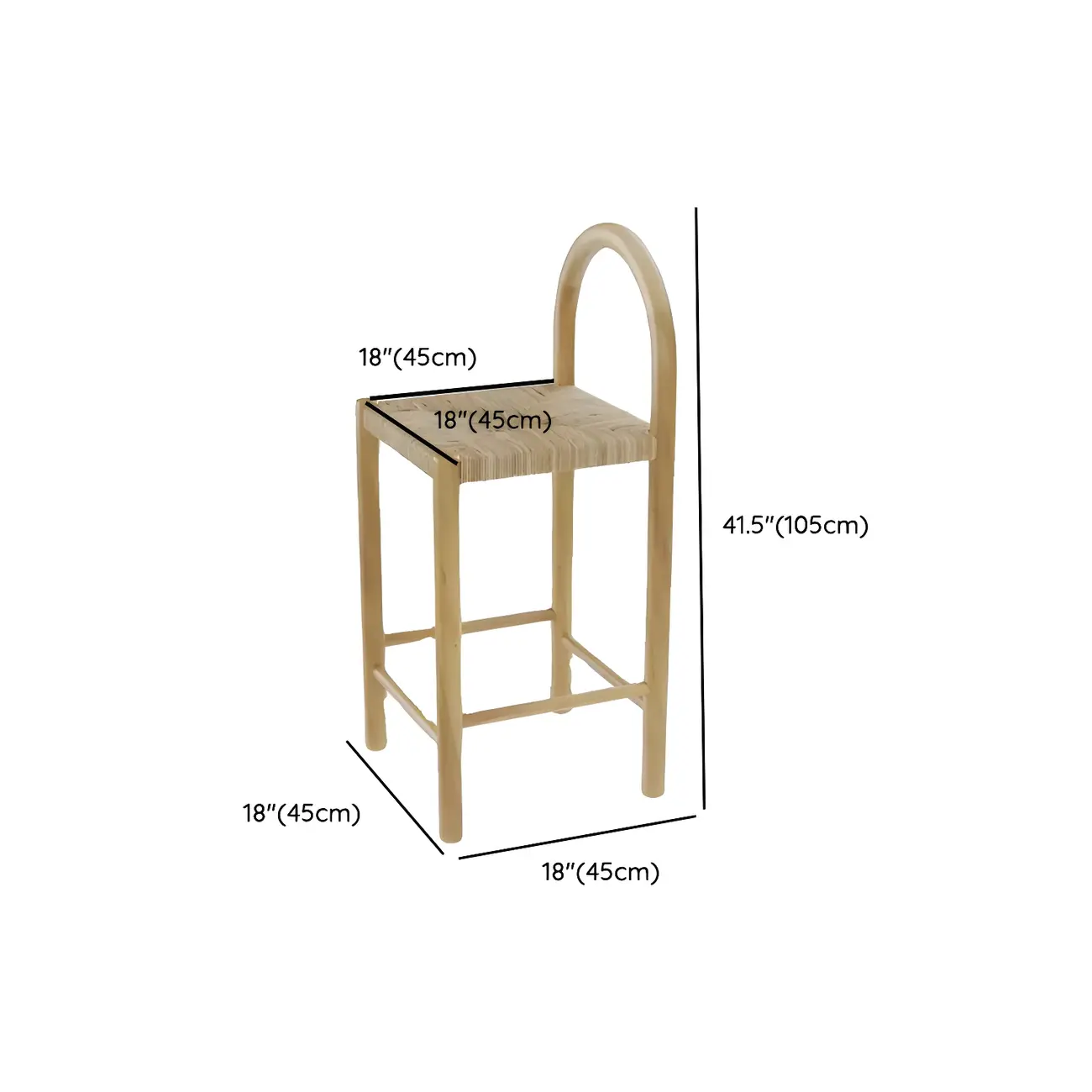 Rustic Wood Natural Texture Cushion Bar Stool Image - 12