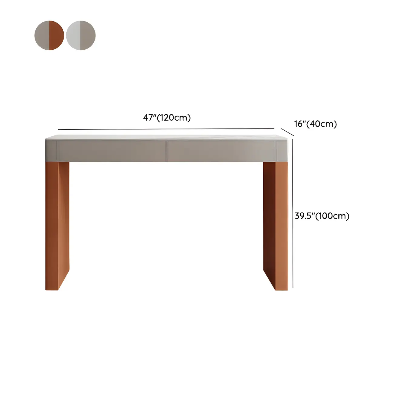 Modern Beige Orange Stone Top Wooden Drawer Bar Tables #size