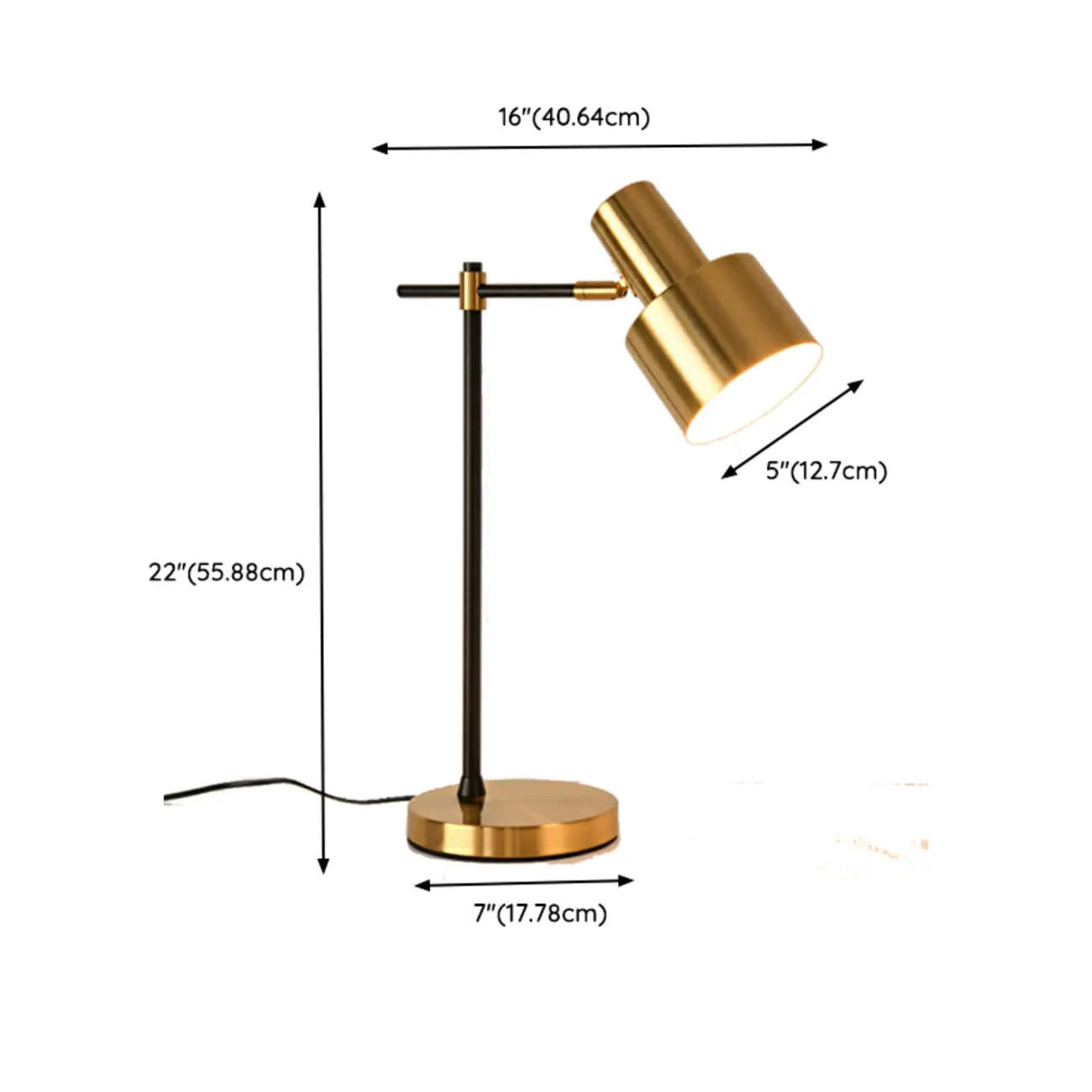 Gold Geometric Table Lamp Plug In Electric for Living Room #size