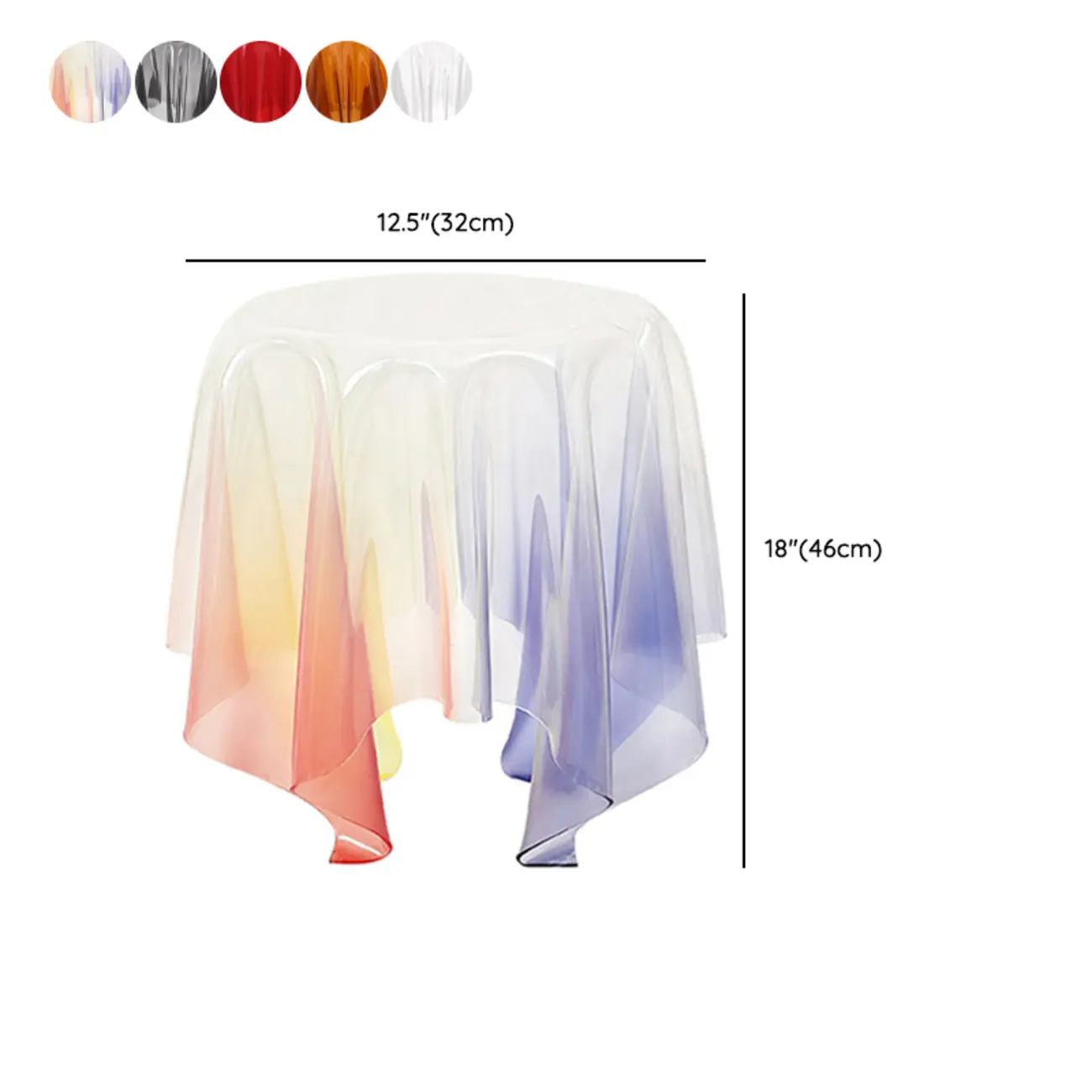 Stylish Plastic Round Acrylic End Table for Living Room #size