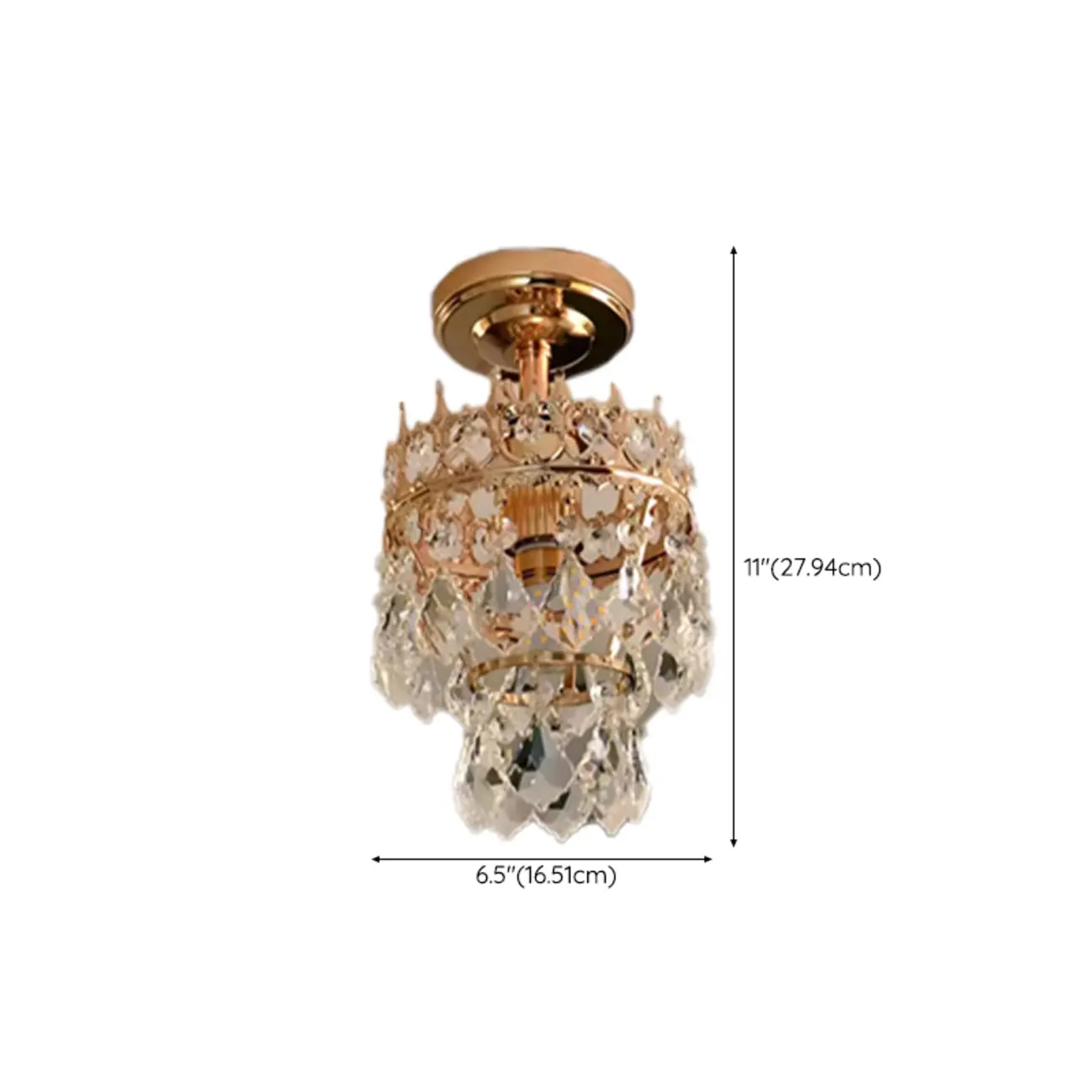 LED Elegant Semi-Flush Mount Ceiling Light for Living Room #size