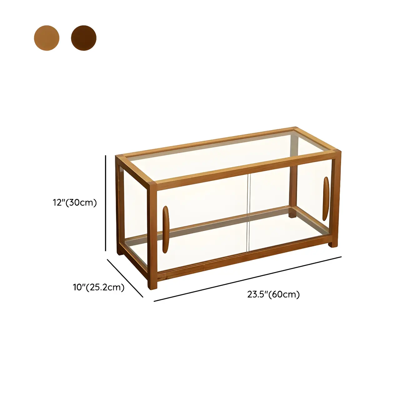Elegant Wooden Table Top Curio Cabinet with Sliding Doors #size