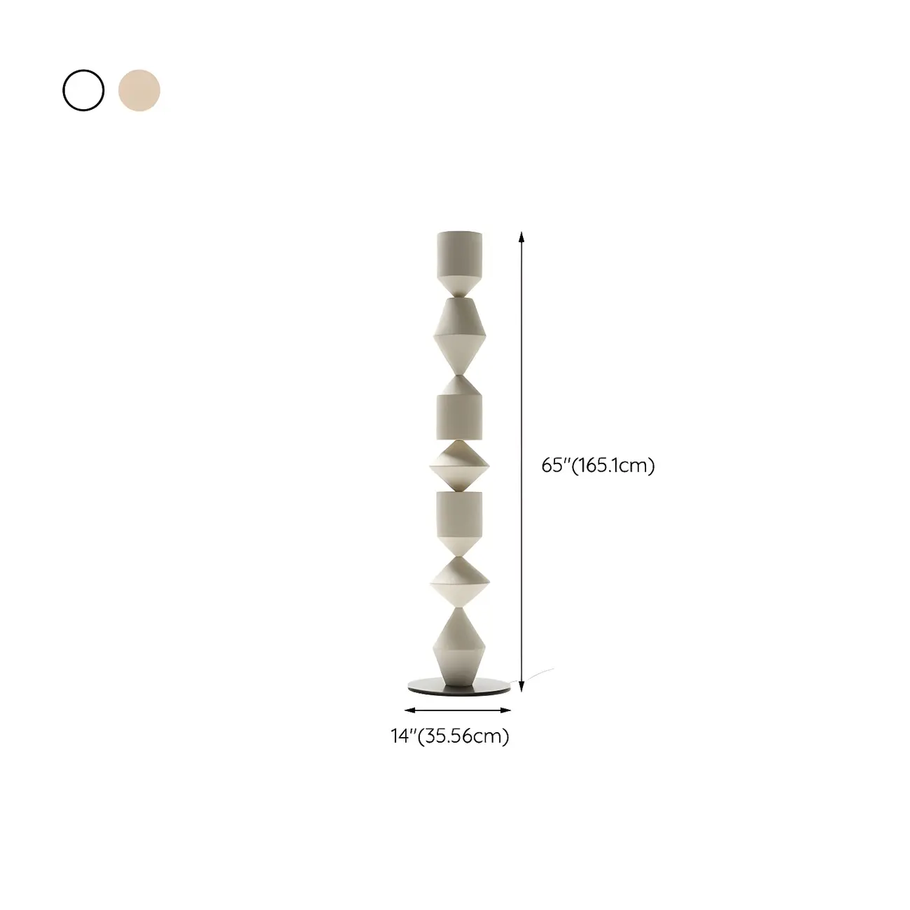 Contemporary Sculptural Geometric Metal Floor Lamp for Living Room #size