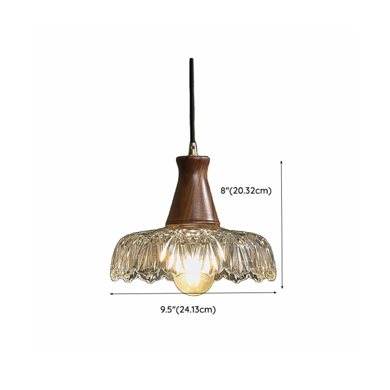 Adjustable Glass Flower Hanging Pendant Light for Living Room #size