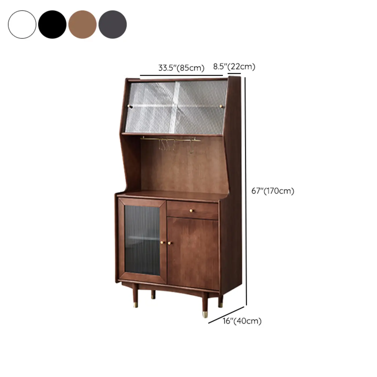 Modern Espresso Wood Versatile Kitchen Cabinet #size