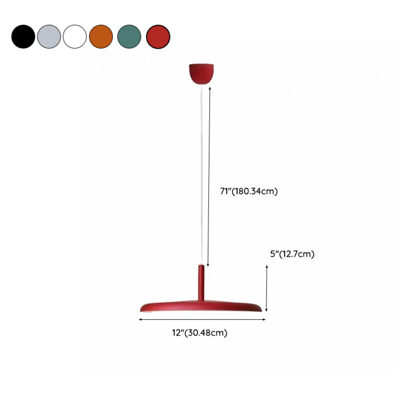 Modern Round LED Pendant Light Adjustable Length for Dining #size