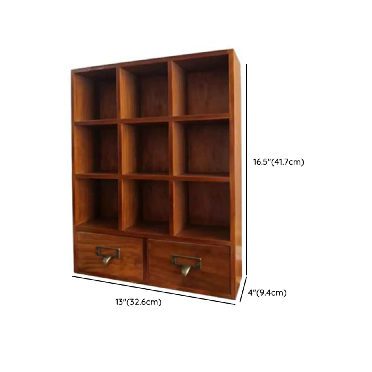 Elegant Freestanding Wooden Display Cabinet with Drawers #size