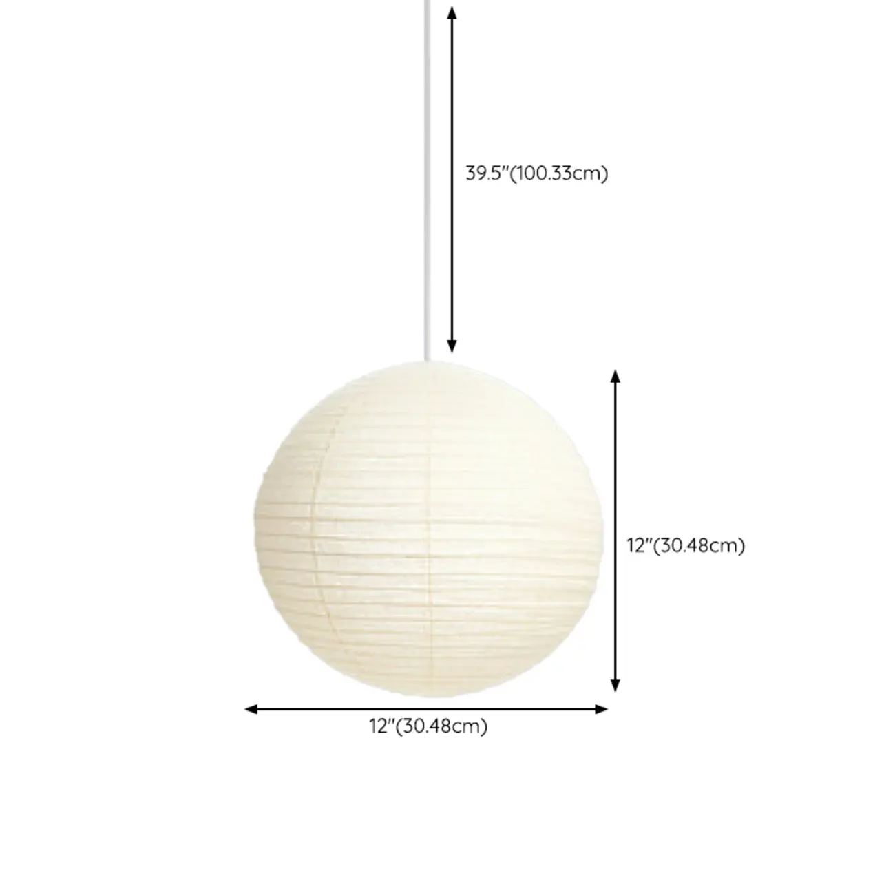 Recycle White Paper Lantern Pendant Lamp for Living Room #size