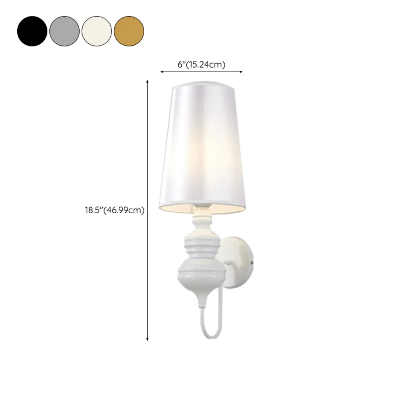 Modern Metal Cylinder Shade Wall Sconce #size
