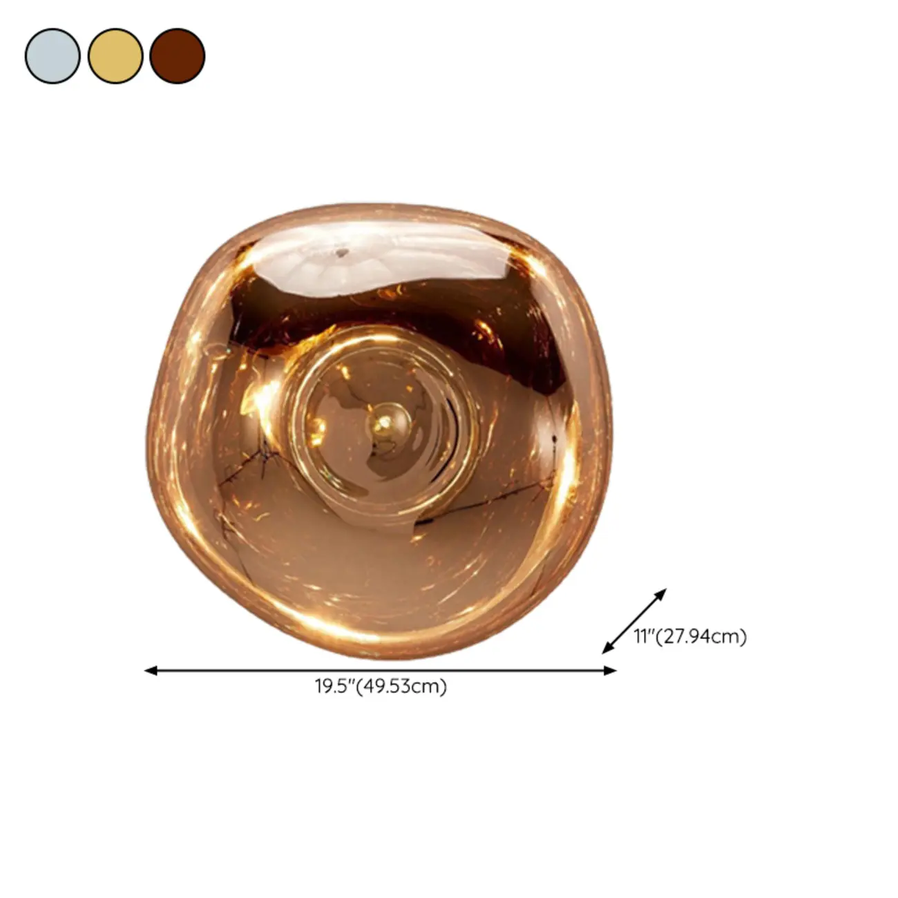 Modern Artistic Irregular Clear Shade Wall Sconce #size