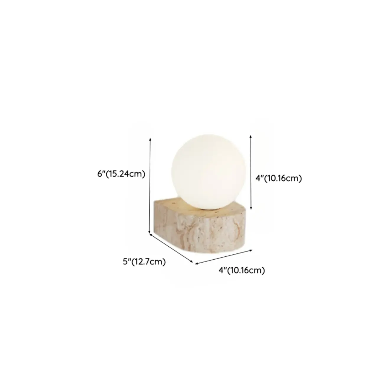 Modern Beige Stone Warm Light Wall Sconce #size