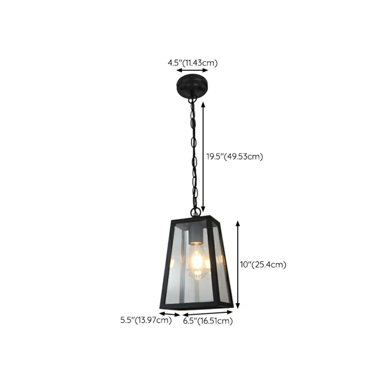 Industrial Black Metal Courtyard Pendant Lights in Adjustable #size