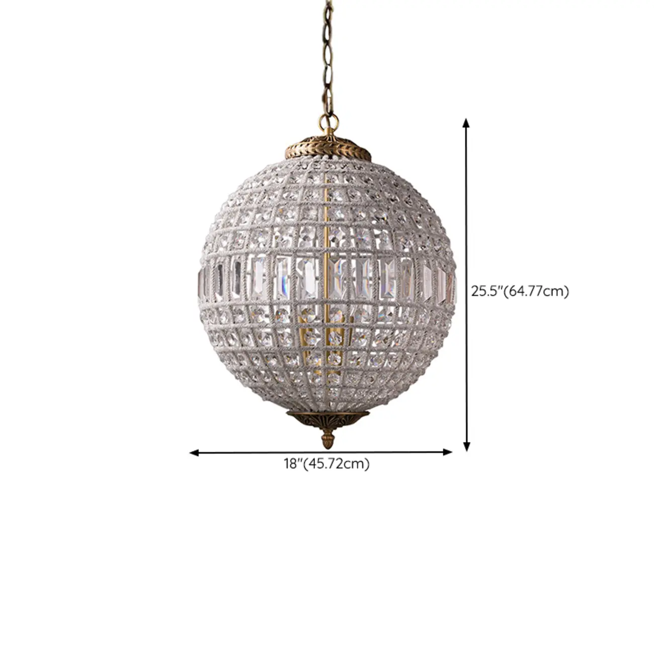 Glam Luxury Crystal Globe Chandelier with Glass Beads #size