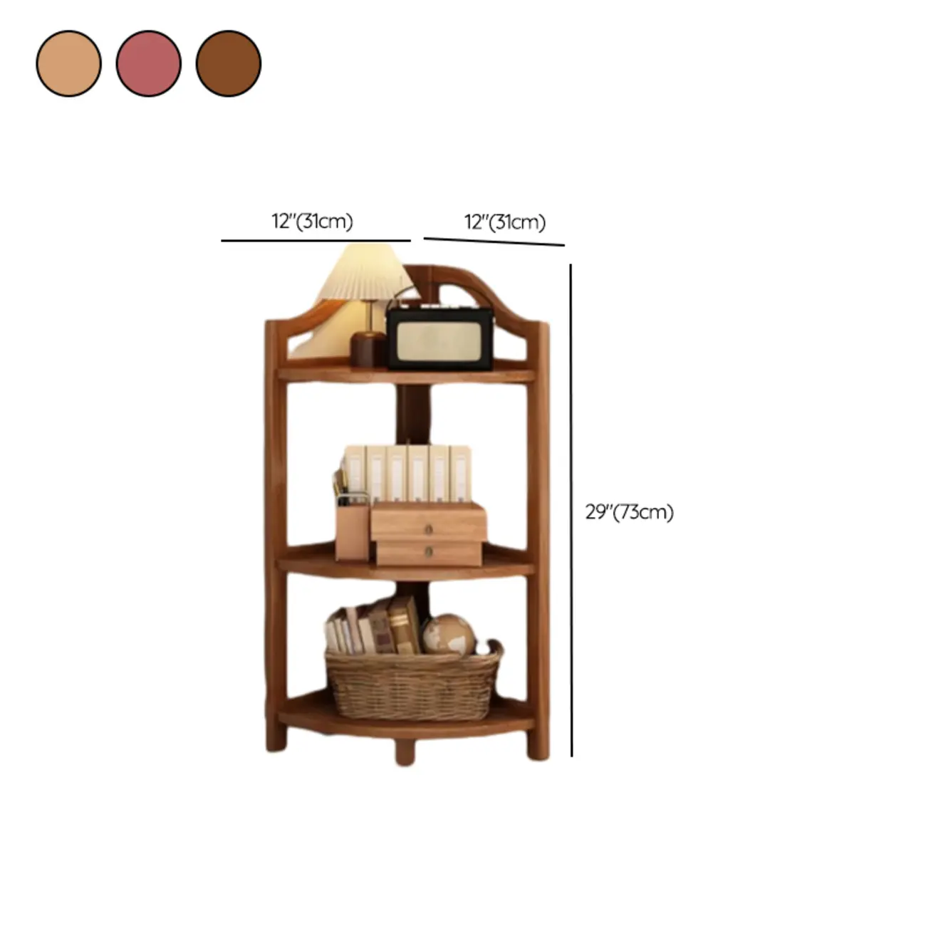 Modern Vertical Corner Bookshelves Open Back #size