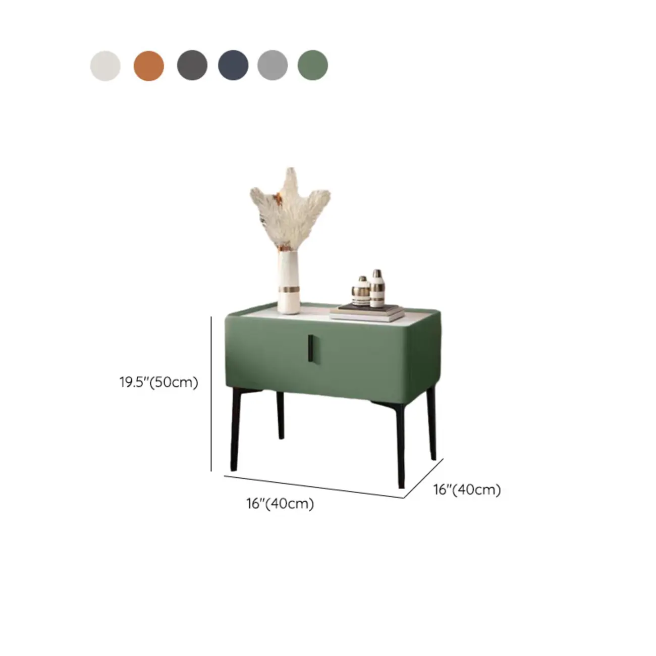 Modern Narrow Nightstand with Drawer Image - 10