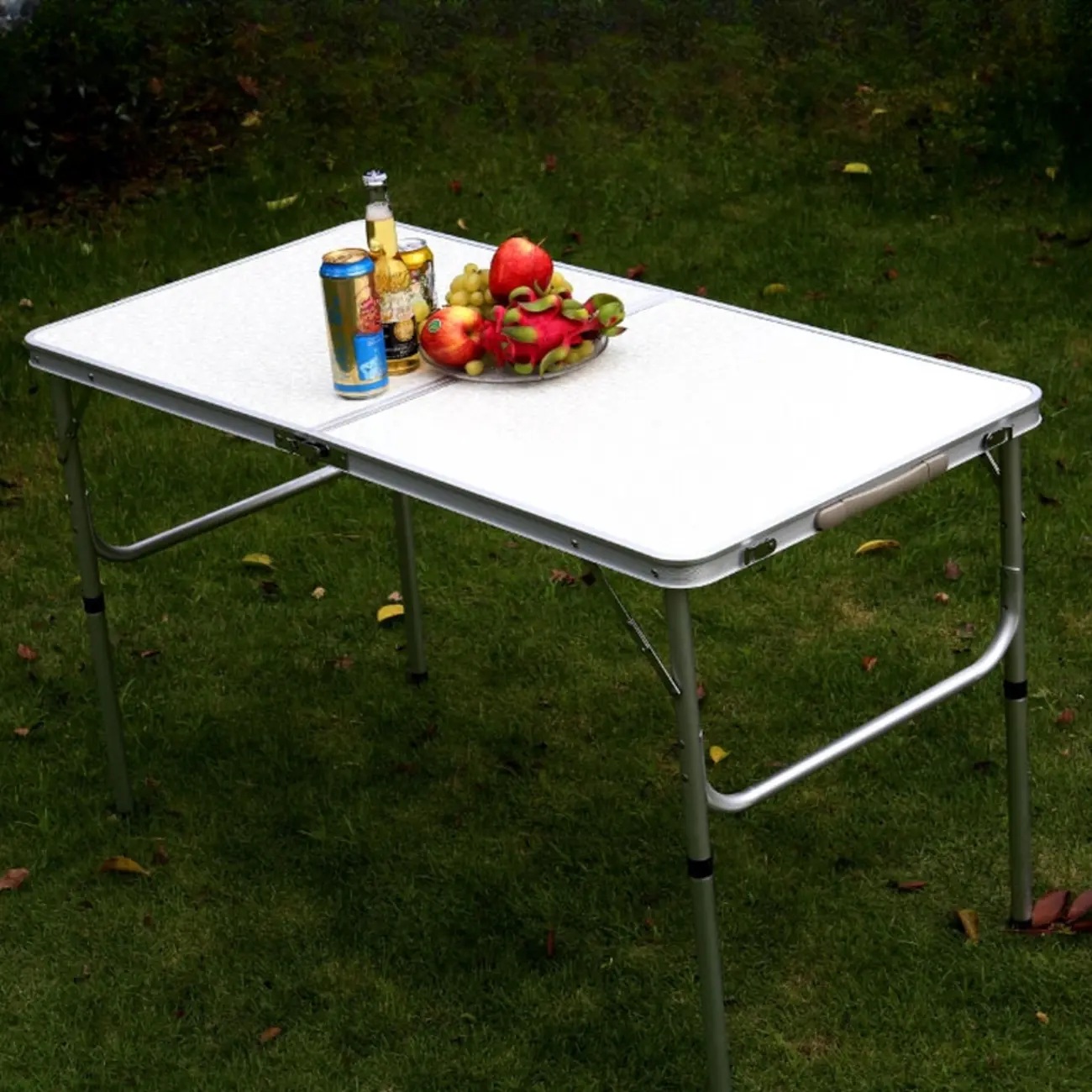 Foldable Wood Silver Outdoor Dining Table Image - 1 | homeyfad