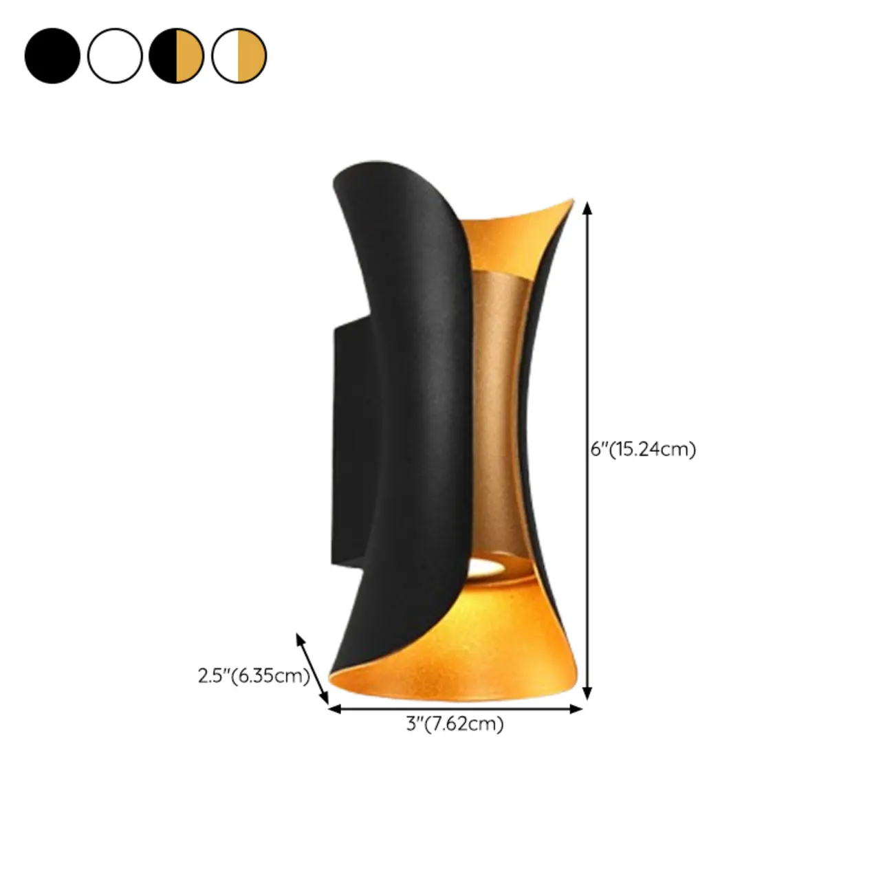 Modern 2-Light Abstract Metal Wall Sconce #size