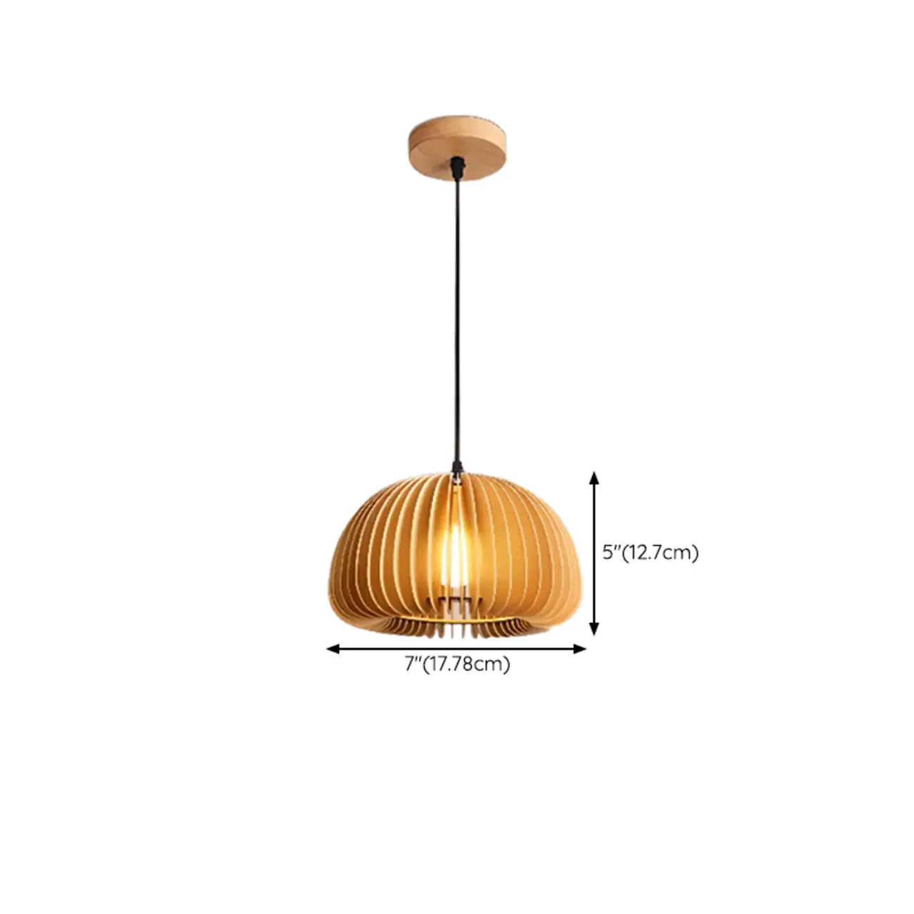 Modern Wooden Pendant Light with Shade for Home Decor #size