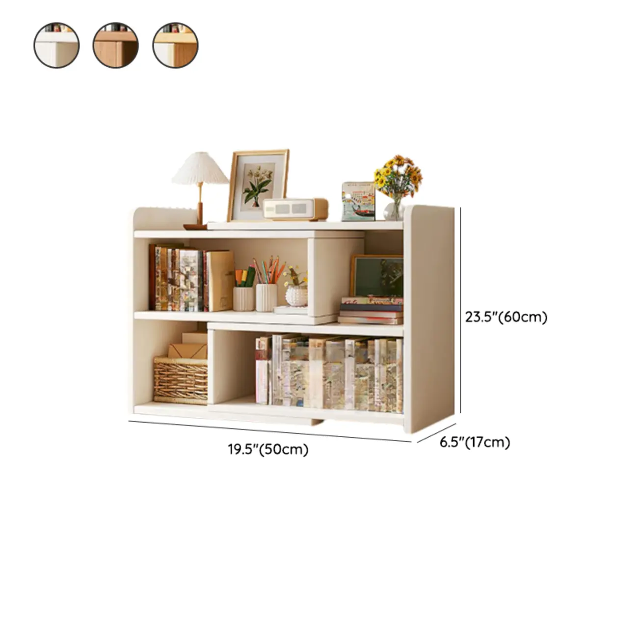 Modern Wood Adjustable Horizontal Bookcase Cube Organizer #size