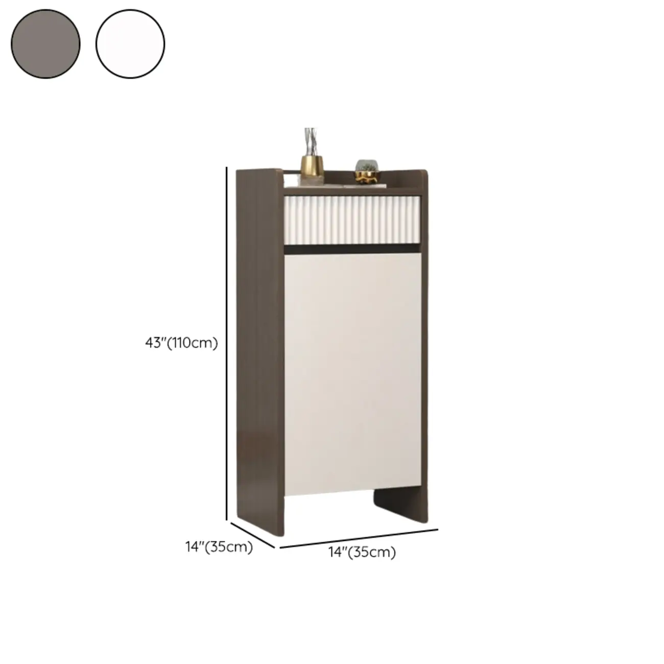 Modern Wood Shoe Cabinet with Drawer and Shelves Image - 12