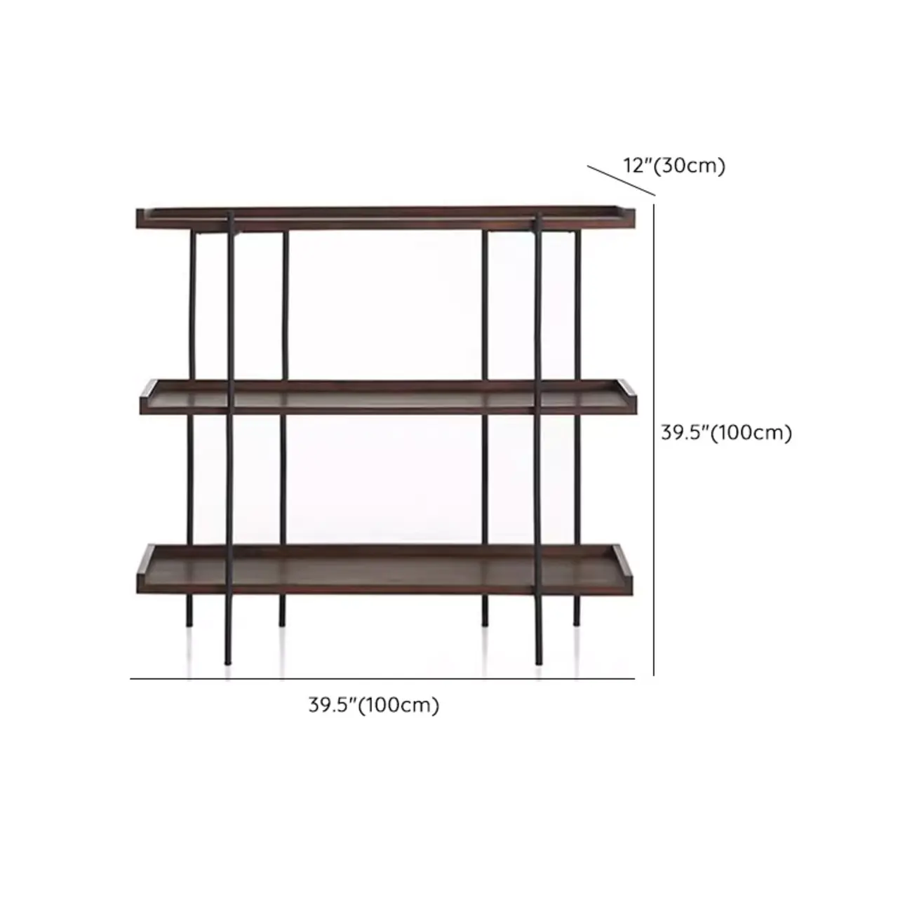 Industrial Etagere Bookshelf Metal and Wood 5-Tier Open Storage #size