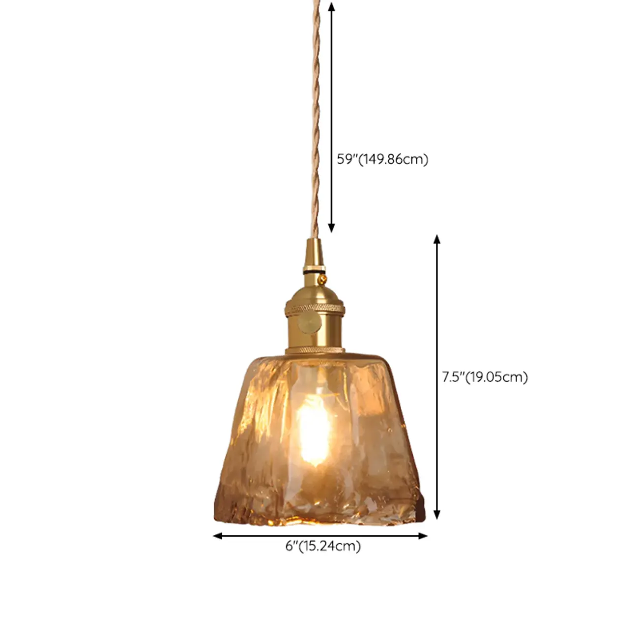 Vintage Green Stained Glass Pendant Light for Living Room #size