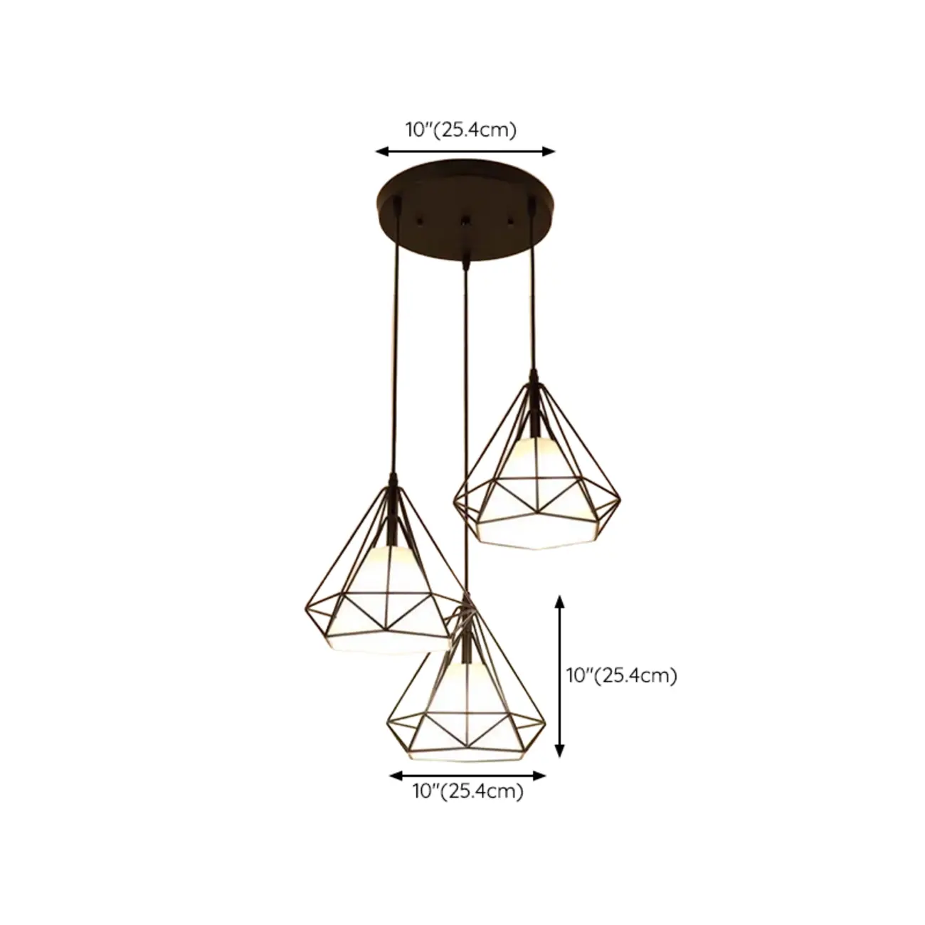 Modern Geometric Metal Pendant Light for Dining Room #size