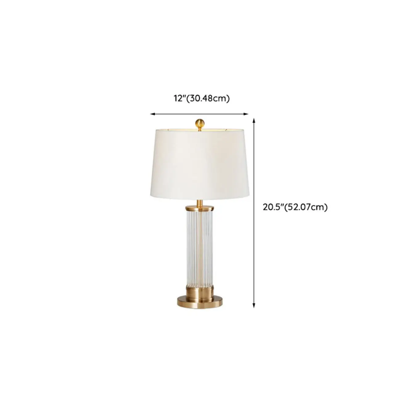 Modern Gold Metal Fabric LED Table Lamp for Bedroom #size